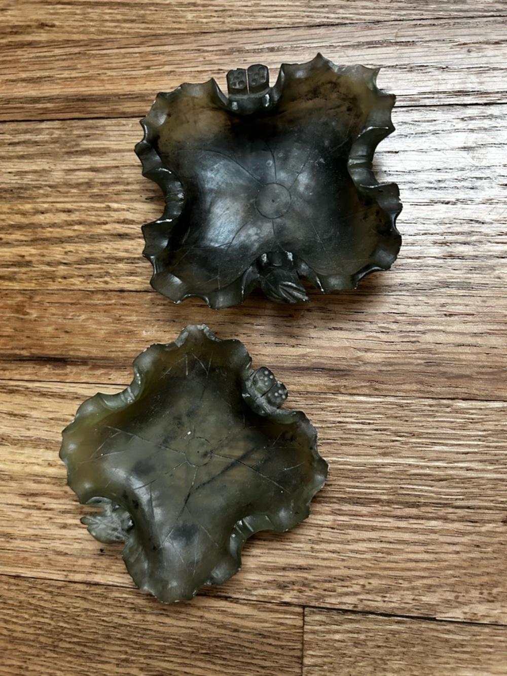 Early Antique Chinese Natural Agate Carved Inkwell / Brush washer-Lotus Flower